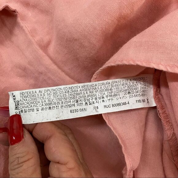 Zara Girls Casual Collection Pink Cold Shoulder Tie Front Dress 5 - Picture 9 of 13